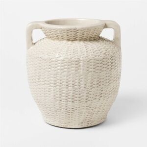 STUDIO MCGEE NWT Large Woven Texture Ceramic Vase -cream